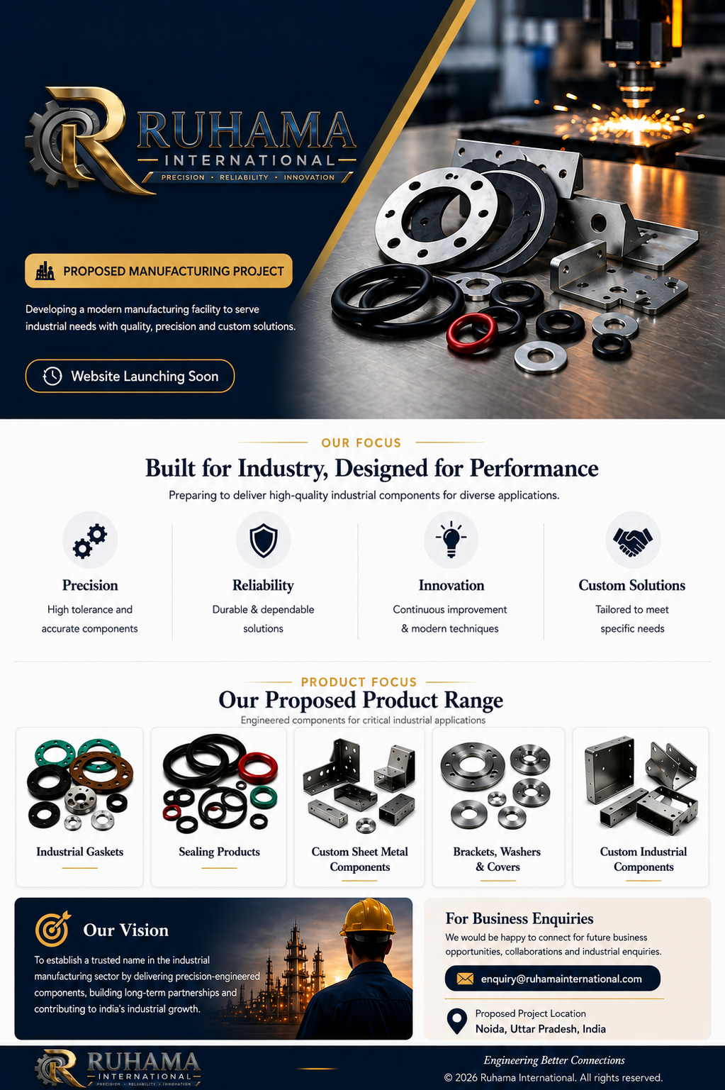 Ruhama International - Proposed Manufacturing Project for Industrial Gaskets, Sealing Products, Custom Sheet Metal Components in Noida, Uttar Pradesh, India